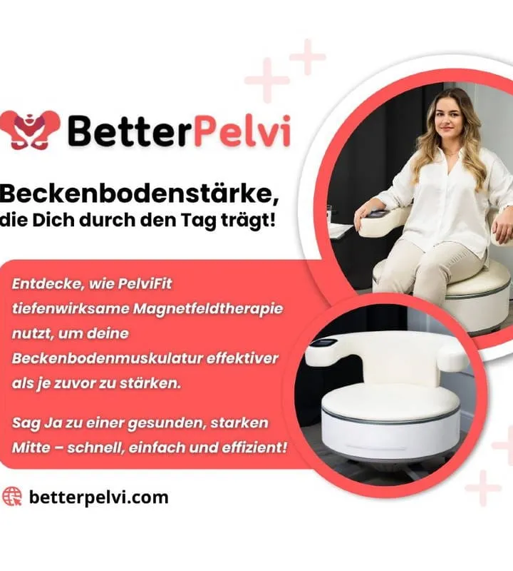 Frau sitzt entspannt und vollständig bekleidet im BetterPelvi-Stuhl